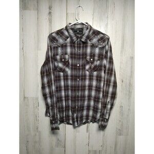 Pop Icon Long Sleeve Pearl Snap Western Shirt Size XL